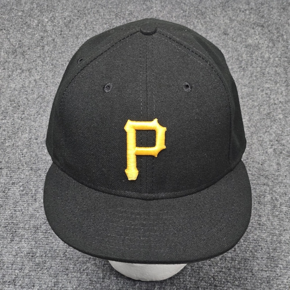 Pittsburgh Pirates New Era Hat Mens 7 3/8 Black Fitted 59FIFTY MLB On-Field Cap‎